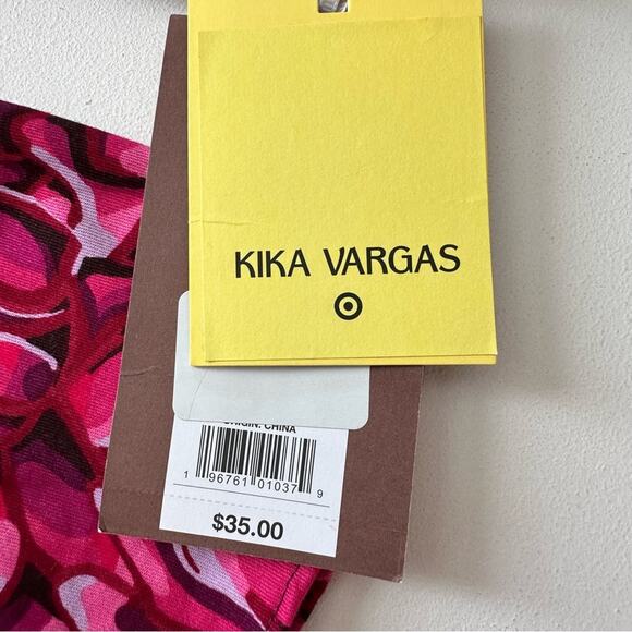 Kika Vargas X Target Pink Floral Mum Puff Sleeve Scallop Blouse Top Large NEW - Picture 10 of 13